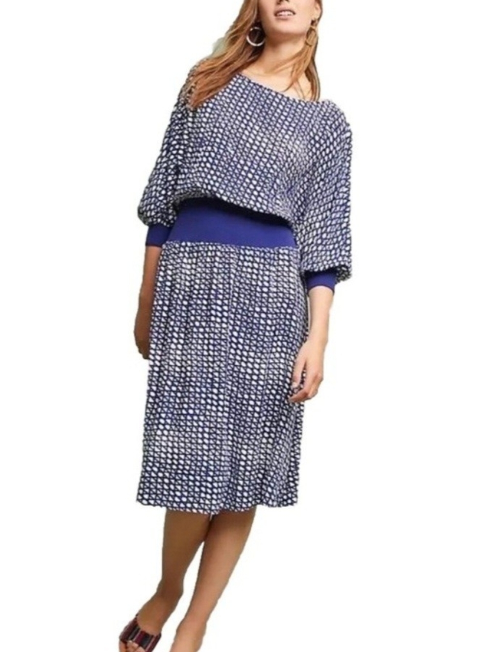 Maeve Blue Print Dress